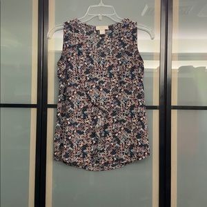 Sleeveless Floral Blouse